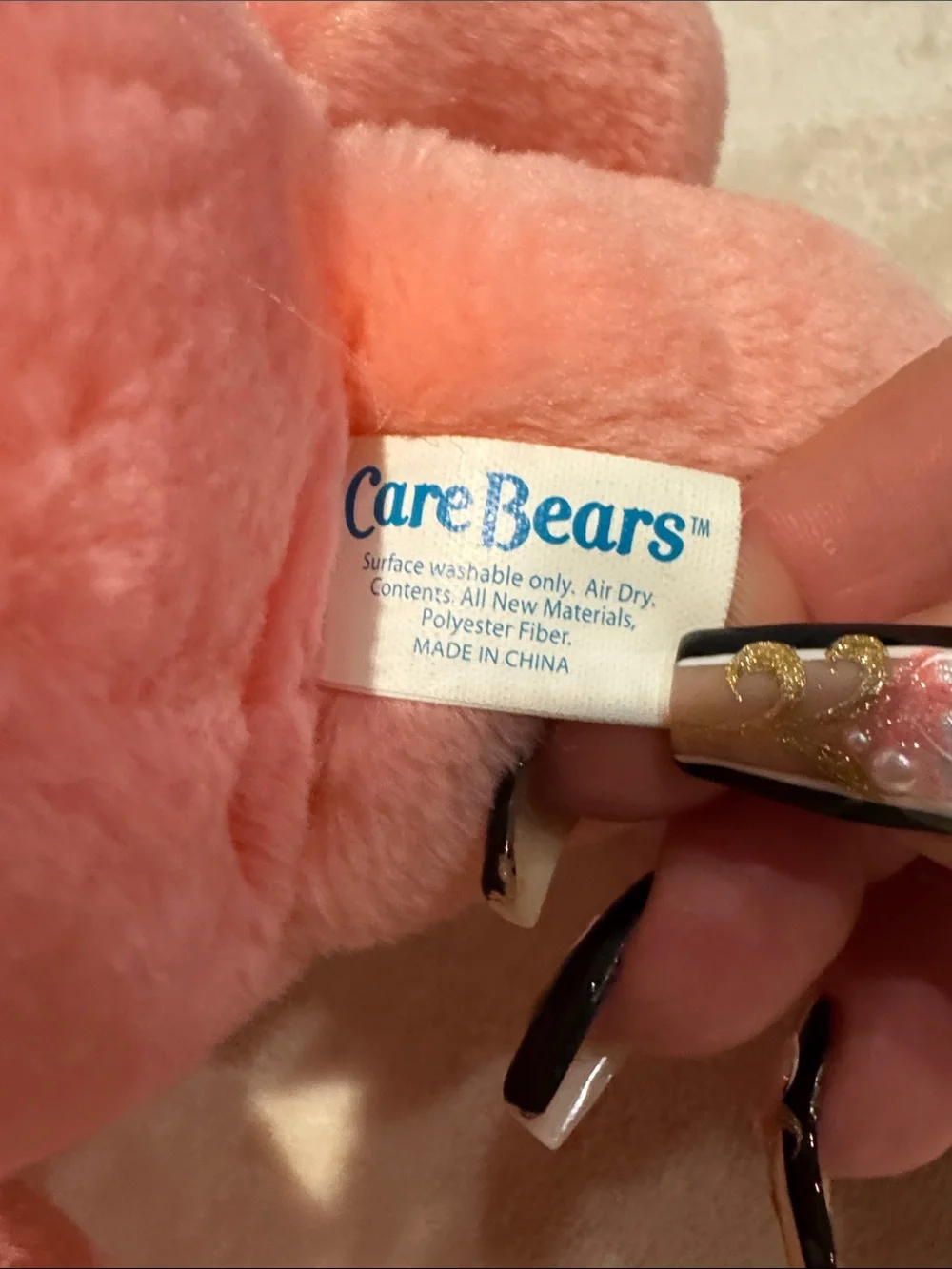 Vintage 2002 Care Bears Play Along Cheer Bear signature rainbow belly Like New